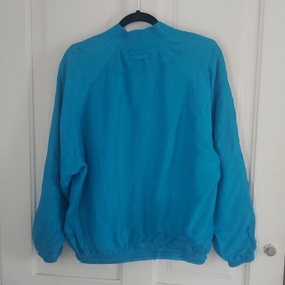 100% Silk Teal Blue Jacket - Picture 9 of 9